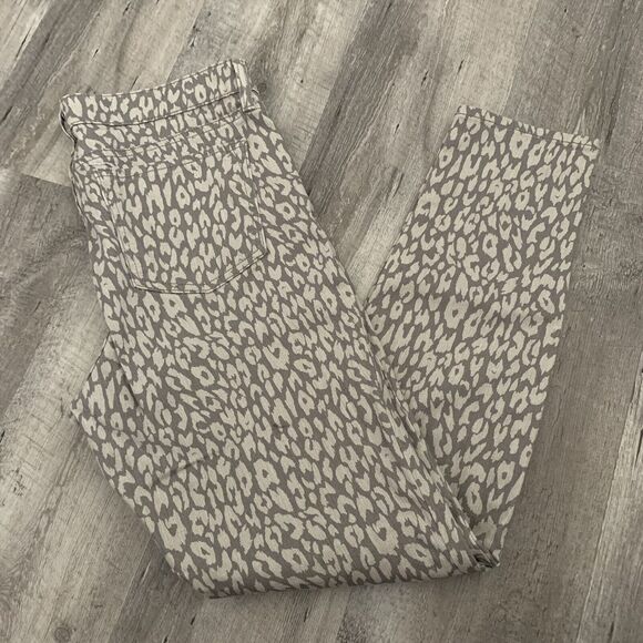 GAP Denim - Gap Premium Super Skinny Jeans Womens Size 14 / 32R Gray Tan Animal Print Denim